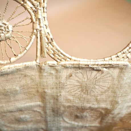 boho rattan square × circle bag