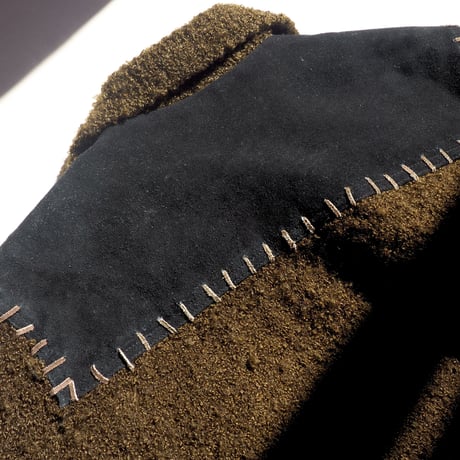 "Sandy Starkman" suede × knitted jacket