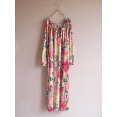 70s〜 floral house maxi dress