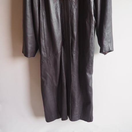 "Sergio Tacchini" floral patchwork design leather coat
