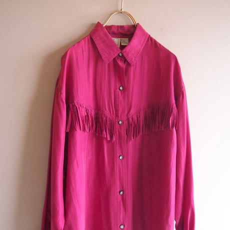"JPL" oversized silk fringe blouse