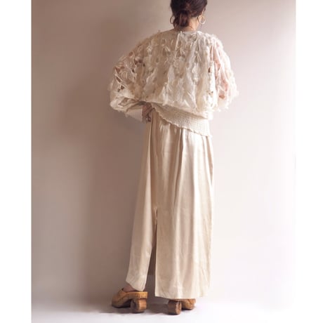 70〜80s "Andree Gaye" floral sheer blouse