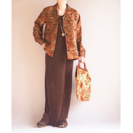 "chico's" copper brocade jacket