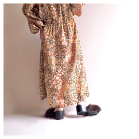 70s floral semi sheer maxi dress