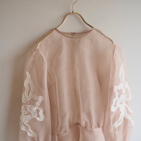 vintage embroidered sheer blouse