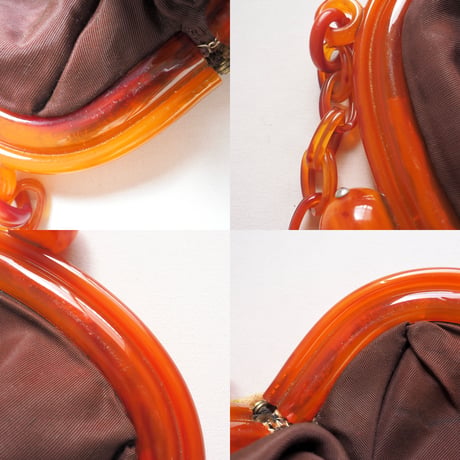 60〜70s amber chain velvet bag