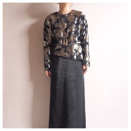 80s〜 "JH Collectibles" metallic floral blouse