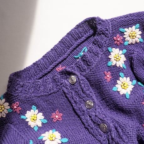 vintage floral embroidered folk cardigan