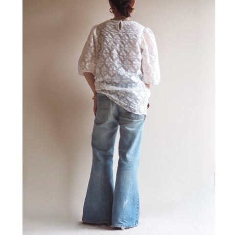 vintage puff sleeve lace blouse