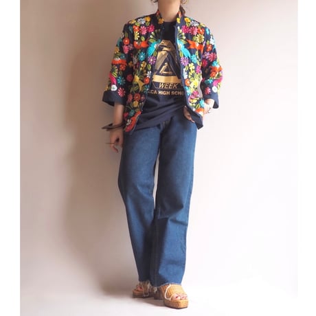 70s〜 floral embroidered jacket