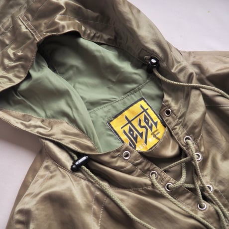 "Jet Set" oversized satin anorak parka