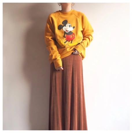 80s mickey print sweat  (mustard)