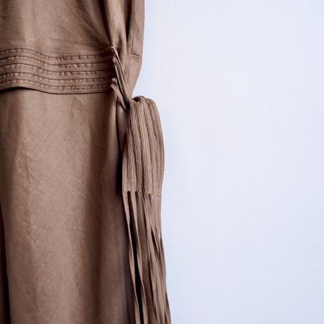 90s Irish linen sleeveless maxi dress