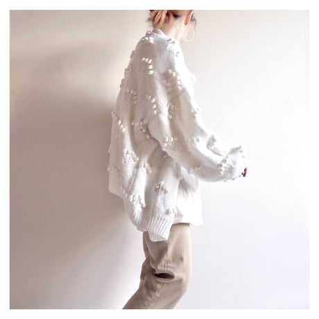 vintage popcorn oversized design cardigan