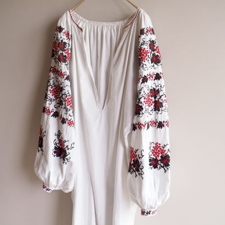 vintage ukrainian embroidered maxi dress