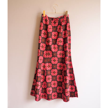 vintage african batik maxi skirt