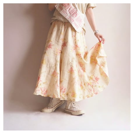 "LAUREN Ralph Lauren" floral linen flare skirt
