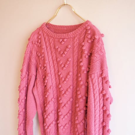 vintage pink popcorn sweater