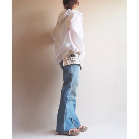 "EDITH MOSER" folk lace ruffle blouse