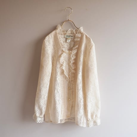 70s "Tumbleweeds" ruffle lace blouse