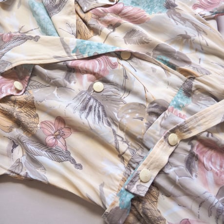 vintage floral semi sheer shirts maxi dress