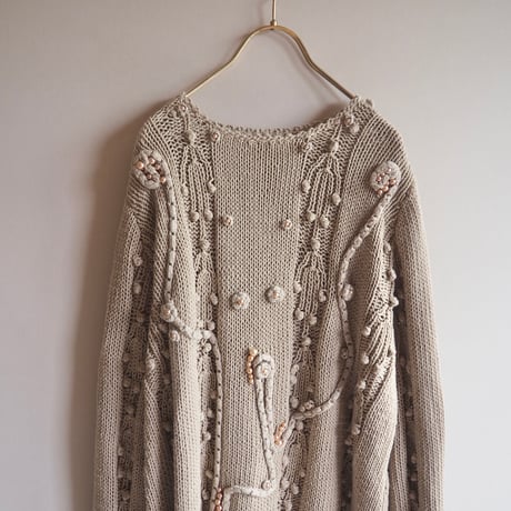 vintage popcorn oversized design sweater