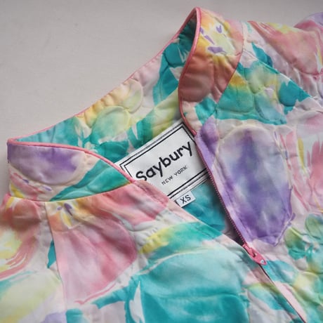 70s "Saybury" quilted floral house maxi dress