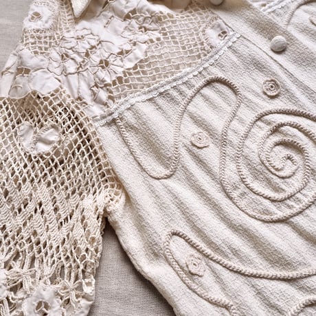 80s silk crochet embroidered jacket