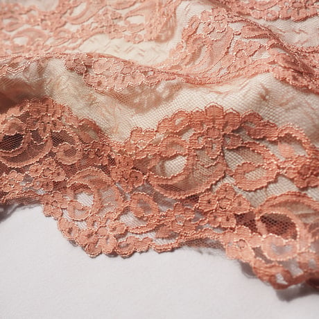 80s peach lace maxi skirt