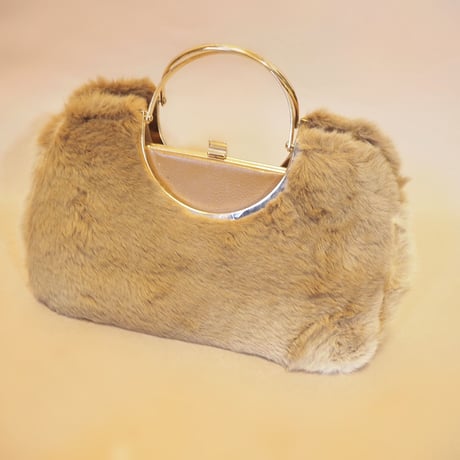 vintage beige fur bag