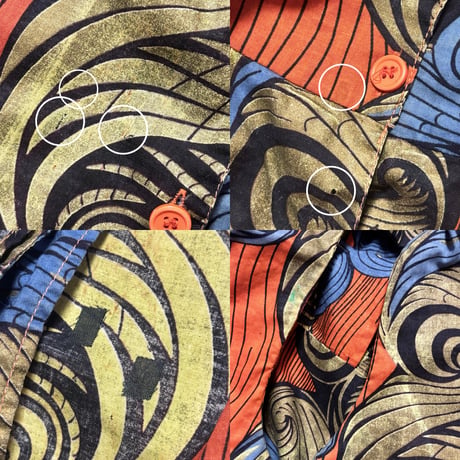 "The African Village" big collar tunic dress & skirt (OR×BU)