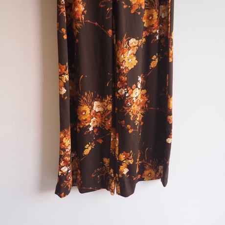 70s floral wide flare pants
