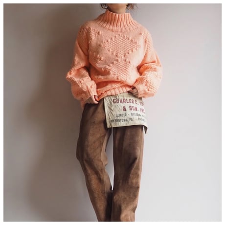 vintage mockneck popcorn sweater