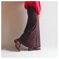 80〜90s zigzag velours maxi skirt