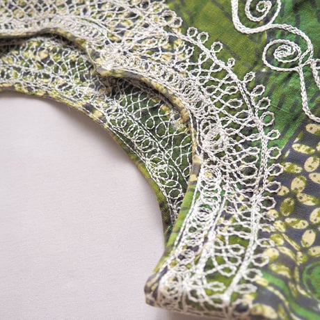 vintage african batik embroidered blouse