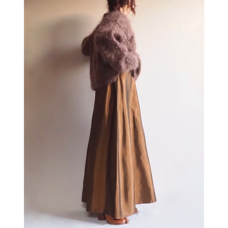 90s〜 "Coldwater Creek" metallic satin flare maxi skirt
