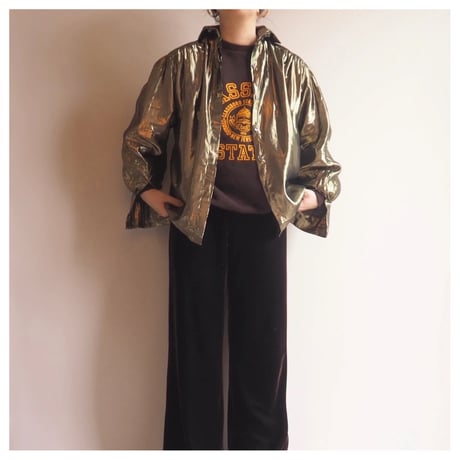 70s〜 "EVAN PICONE PETITES" gold blouse