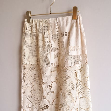 original remake lace patchwork maxi skirt 【C】
