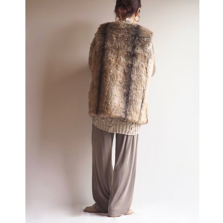 "ANNE DE LANCAY" faux fur vest