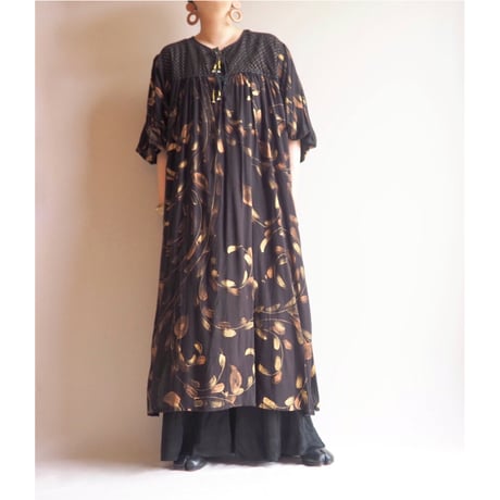 vintage made in India cotton abstract maxi dress