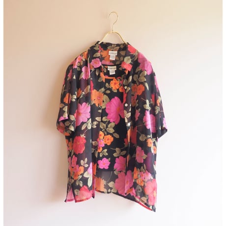 90s floral sheer blouse & tops set