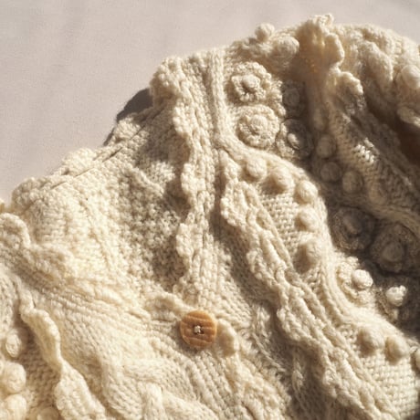 vintage floral popcorn cardigan