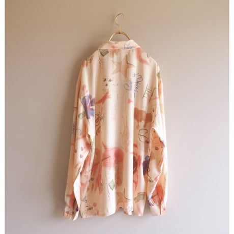 vintage abstract print blouse