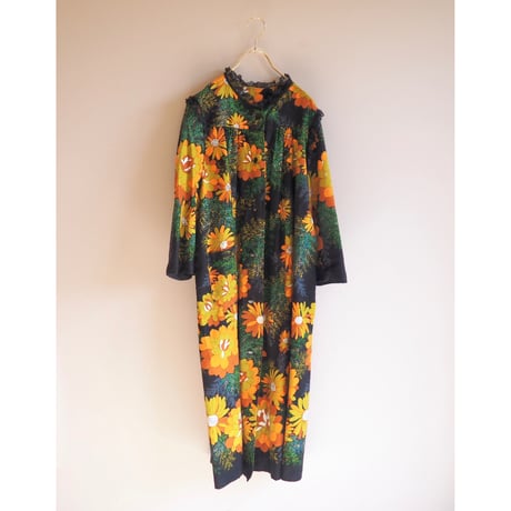 70s floral lace house coat