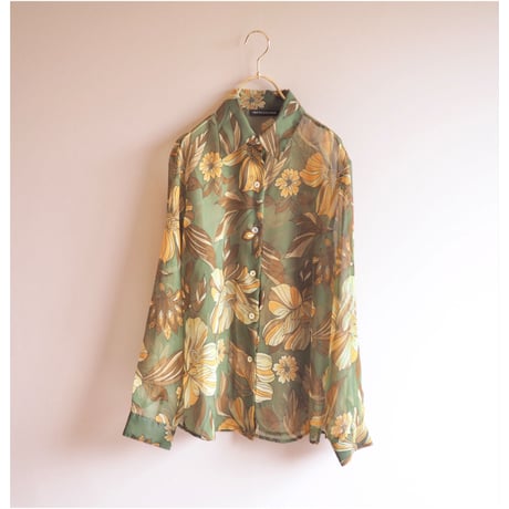 "impressions" floral print sheer blouse