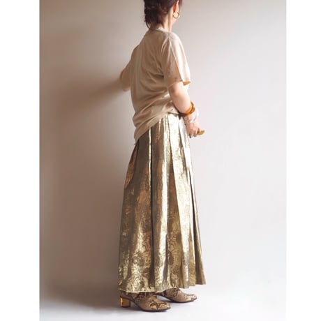 "MODA INTL" gold floral maxi skirt