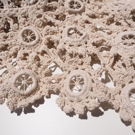 French antique  square neck crochet collar