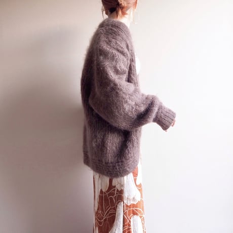 vintage brown mohair cardigan