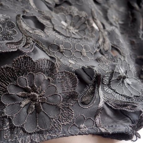 70〜80s "Andree Gaye" floral sheer blouse