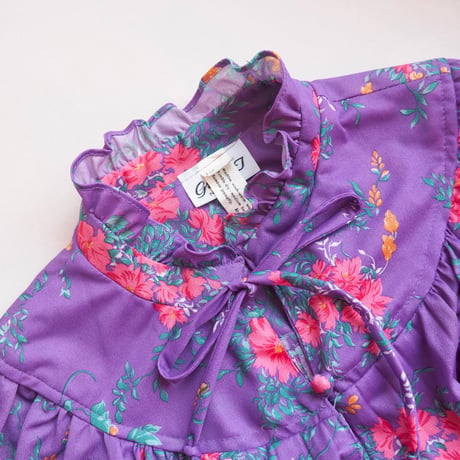 70s floral pleated midi dress